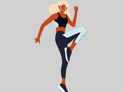 Fitness girl character design design graphic design illustration illustration art