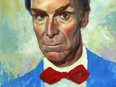 Bill Nye bill nye gouache painting portrait science