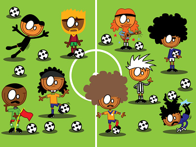 soccer history black panther design fellaini field football football app green higuita history illustration lalas lev jasjin milla ravanelli ronaldinho soccer sports valderrama world cup xavier