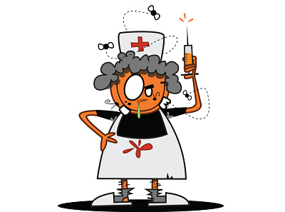 nurse fun halloween health horror illustration medical nurse scary ugly nurse