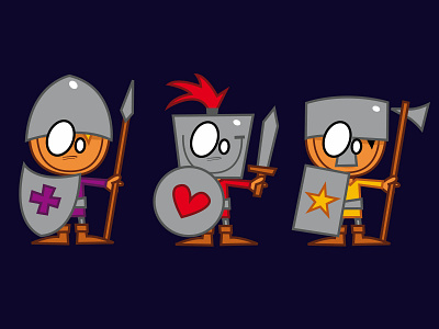 knights armor childeren cross cute digital eyes fun heart illustration kids kids book knights medieval purple red smile star sword yellow