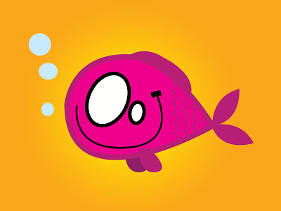 fish cartoon character characterdesign cute cute animal design drawing eye eyes fish illustration kids magenta pieloot pink sketch story swim water yellow