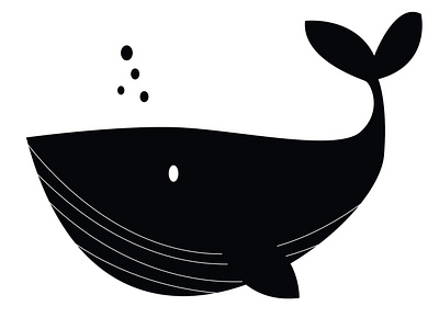 Whale animal black white clipart drawing illustration kids art pieloot water whale