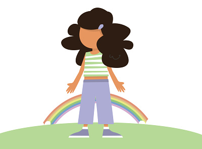 somewhere in front of a rainbow book clipart colors drawing girl happiness happinessdesigns illustration kids lila nature neutral no eyes pastel color rainbow rainbows show sober stripes teenager