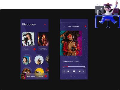 Music App app design glassmorphism music music player player ui water drops