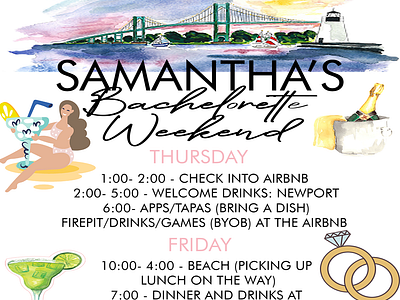 bachelorette party itinerary