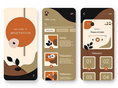 Meditation time! adobeillustator adobexd app design design illustration ui uidesign uiux uiuxdesign ux