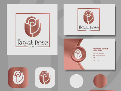 Royal Rose branding design flat illustrator logo vector