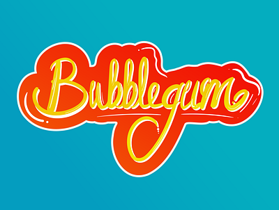BUBBLEGUM branding design illustration typography vector