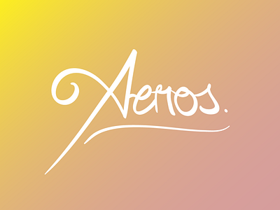 AEROS design flat illustration typography