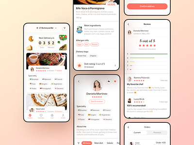 Mae's mobile app app brand design designer food foodapp illustration mobileapp mobileappdesign restaurants startup ui ux yellow