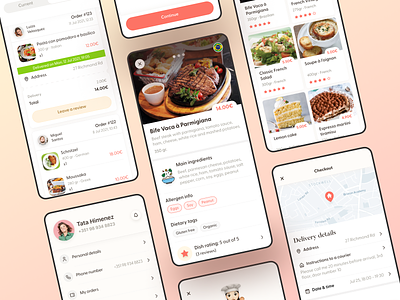 Mae's food app mobile mobileappdesign designer design restaurants food yellow foodapp app ui