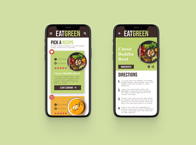 UI Vegan Recipe App Concept Art app branding design illustration illustrator ui ux