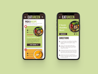 UI Vegan Recipe App Concept Art