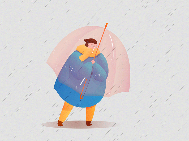 Rain in New York ae character animation fashion illustration mograph motherday motion graphics rain rainy vector walking cycle wind
