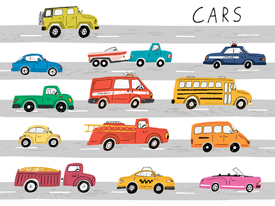 Cars illustration doodle cars