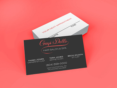 Guy & Dolls Business Cards business cards cards logo salon vintage