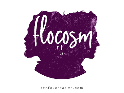 Flocosm logo design band logo hiphop logo music plum purple textured