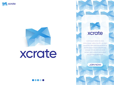 X letter 3d - 'xcrate' modern 3d Logo concept