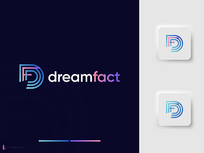 'Dreamfact' D and F letter modern Logo design