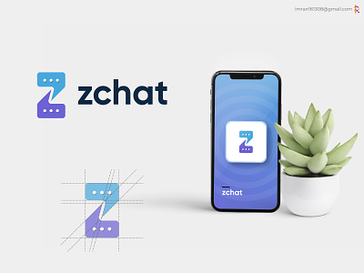 Z letter & Chat - 'zchat' Logo design