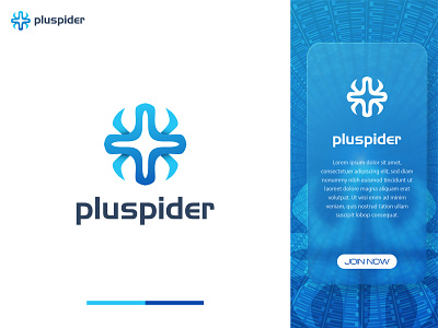 Spider + Plus sign - 'Pluspider' Logo design