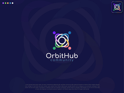 community & orbit Logo - 'OrbitHub' app icon logo brand identity branding community community logo design graphic design logo logo design minimalist logo o logo orbit logo people logo professional logo