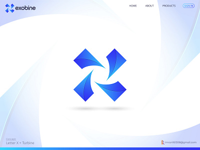 X letter + Turbine Logo concept | Exobine Logo