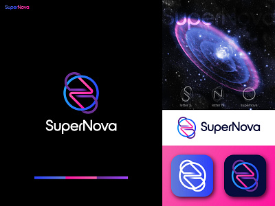 SuperNova Logo Design | SN lettermark logo brand identity branding logo logo design