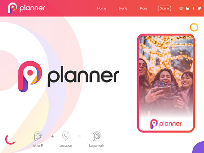 p letter logo | Planner Logo | P + Location brand identity branding logo logo design