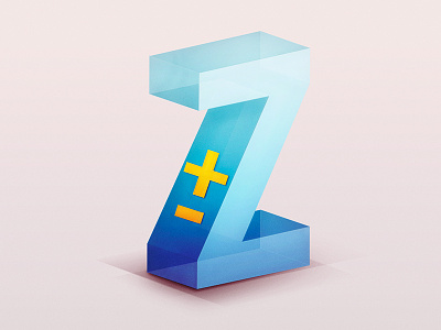Zoom blue design illustration isometric letter lettering photoshop plus reotuch tools z zoom