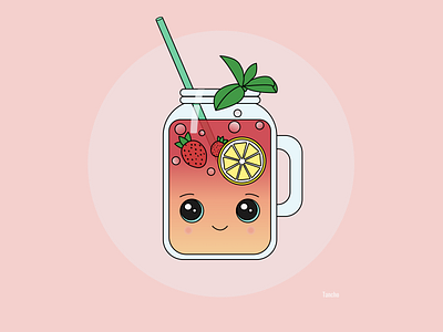 Sweet lemonade illustration food fruit illustration kawaii pink sweet