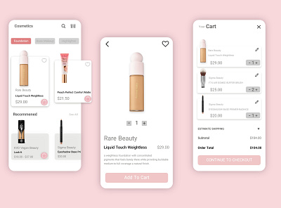 mobile app ui - cosmetics beauty design mobile app design mobile design mobile ui ui