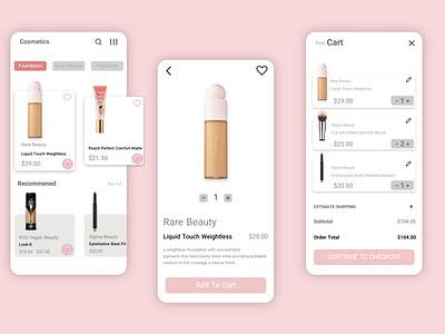 mobile app ui - cosmetics beauty
