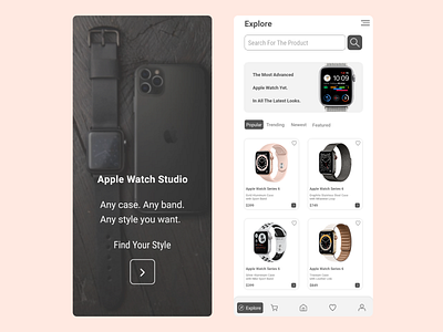 apple watch store concept branding design graphic design landing page logo mobile app design mobile design mobile ui ui web design