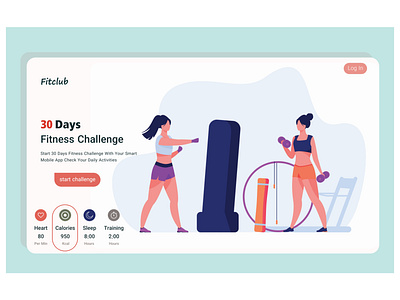 fitness landing page concept 3d animation branding design graphic design illustration landing page logo mobile app design mobile design mobile ui motion graphics ui web design