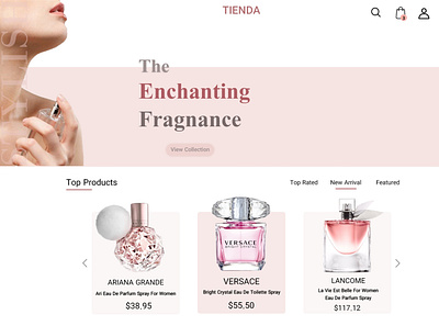 perfume store landing page 3d animation branding design graphic design illustration landing page logo mobile app design mobile design mobile ui motion graphics ui web design