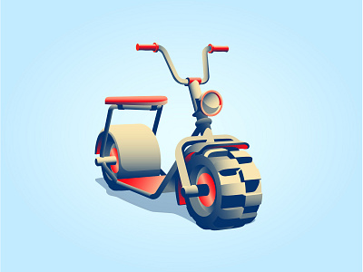 Scooter 2d illustration illustrator moi3d motorbike motorcycle technics transport vector