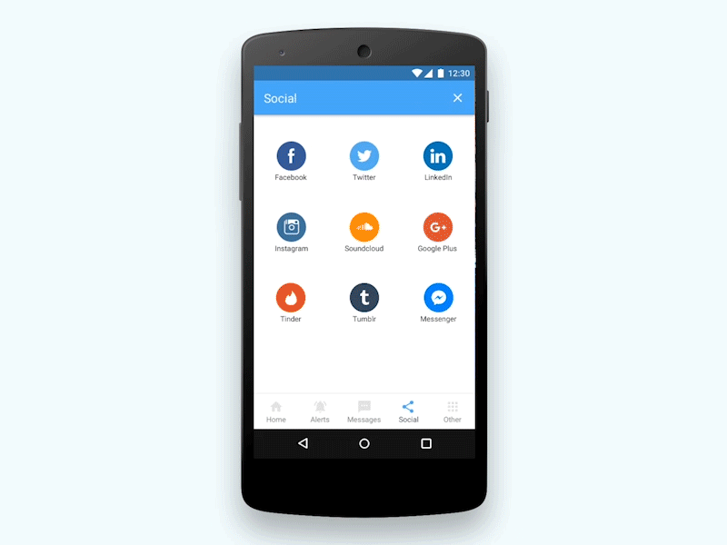 Grid item selection android design interaction notification ui ux