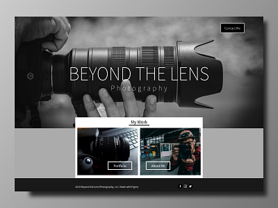 Beyond the Lens Photography branding design minimal web website