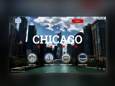 Chicago Tourist Website branding design entertainment minimal tourism travel web