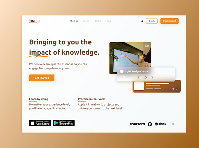 HNGi8 Hero Landing Page app branding design illustration ui ux