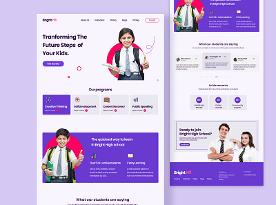 BrightHS Landing Page app branding design illustration typography ui ux