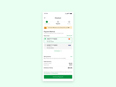 Grinvine Credit Card Payment UI