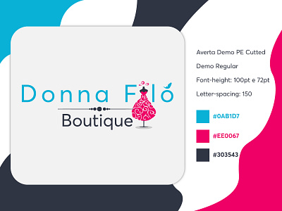 Logo Donna Filó Boutique blue boutique donna dress filo gray illustration logo logotype mannequin pink