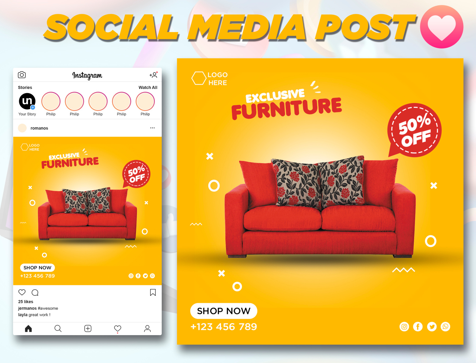 Furniture Social Media Post Design By Sabid Khan On Dribbble