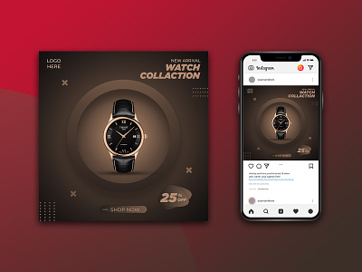 New smart watch social media post design