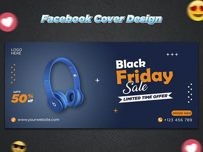 Black Friday offer Facebook cover design template Design