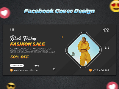 Black Friday fashion sale Facebook cover template