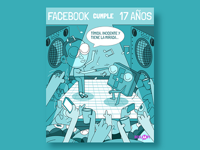 17 years of the existence of FB design facebook illustration post socialmedia vector vectorart